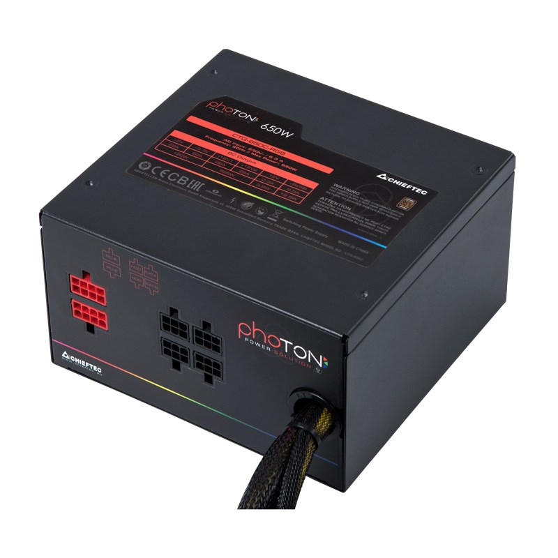 CHIEFTEC Photon Series,  CTG-650C-RGB,  650W,  12cm RGB ventilátor,  Active PFC,  modulárny,  maloobchod,  85+1 
