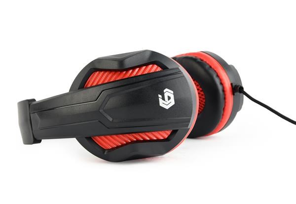 GEMBIRD sluchátka s mikrofonem GHS-03,  gaming,  černo-červená3 