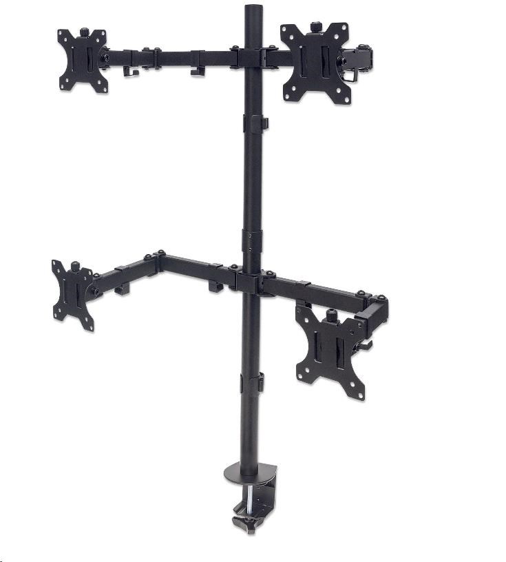 MANHATTAN Stolný držiak (univerzálny) pre 4 LCD monitory,  13