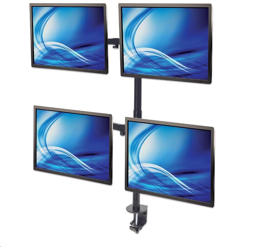 MANHATTAN Stolný držiak (univerzálny) pre 4 LCD monitory,  13