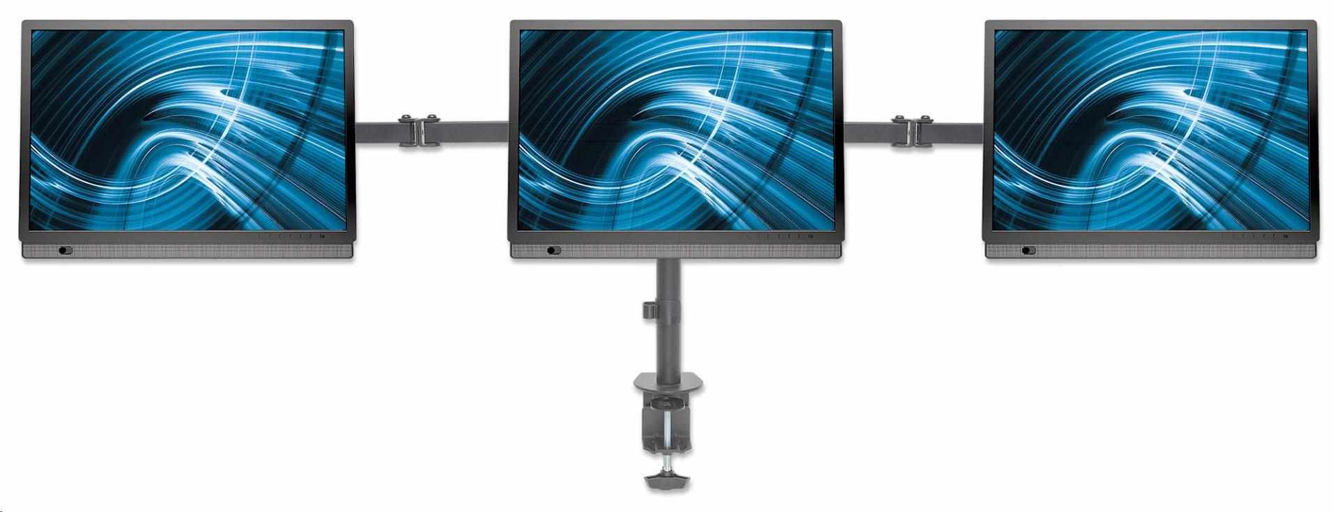 MANHATTAN Stolný držiak pre 3 LCD monitory,  13