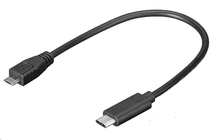 Adaptér PREMIUMCORD USB 3.1 C/ male - USB 2.0 Micro-B/ male,  0, 2 m0 