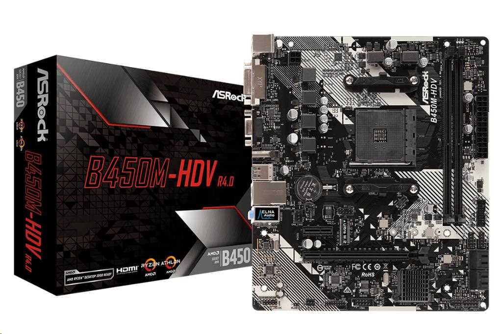 ASRock MB Sc AM4 B450M-HDV R4.0,  AMD B450,  2xDDR4,  VGA,  mATX3 