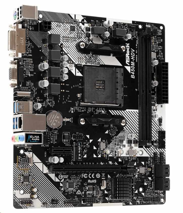 ASRock MB Sc AM4 B450M-HDV R4.0,  AMD B450,  2xDDR4,  VGA,  mATX0 