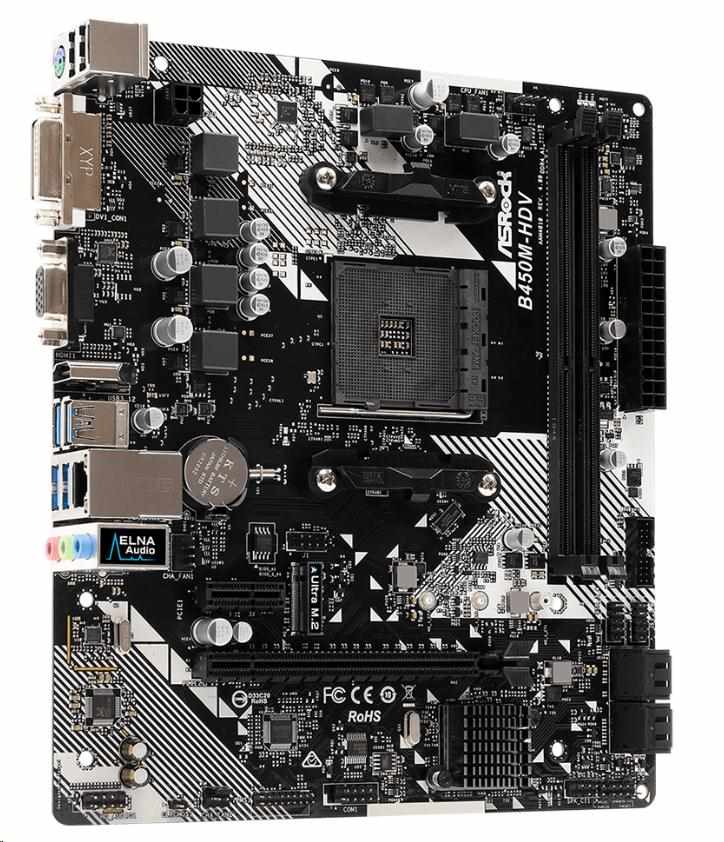 ASRock MB Sc AM4 B450M-HDV R4.0,  AMD B450,  2xDDR4,  VGA,  mATX4 