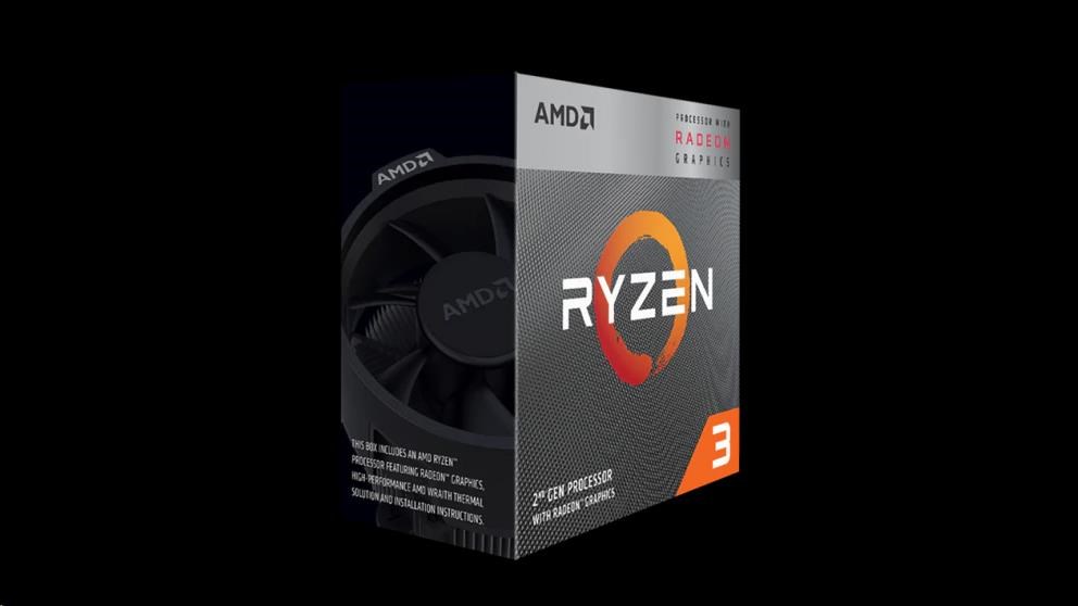 CPU AMD RYZEN 3 3200G,  4-core,  3.6 GHz (4 GHz Turbo),  6MB cache (2+4),  65W,  socket AM4,  Wraith Stealh,  Radeon RX VEGA 80 