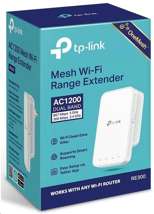 TP-Link RE300 OneMesh WiFi5 Extender/ Repeater (AC1200, 2, 4GHz/ 5GHz)6 