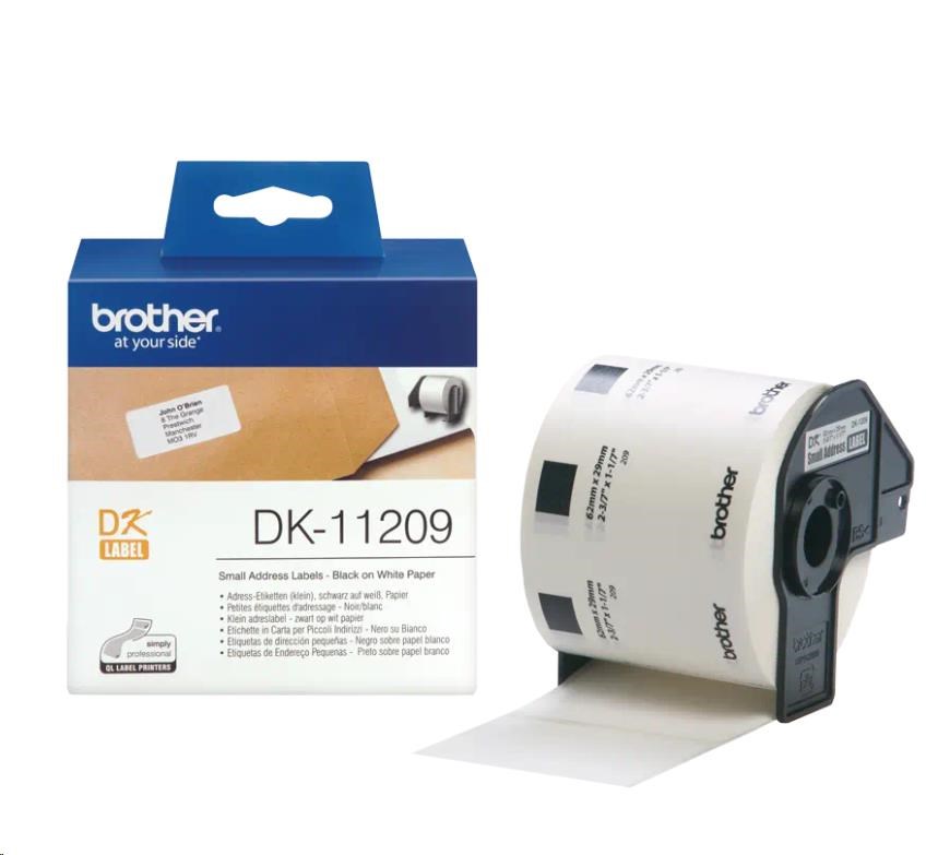 BROTHER DK-11209 Úzké adresní štítky 29x62mm (800 ks)0 