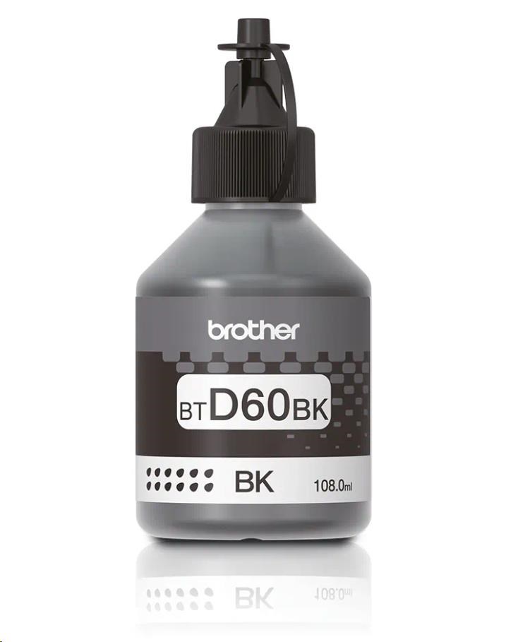BROTHER INK BT-D60BK black pro T310, T510W, T710W, T910 cca 6000 stránek, bezpigmentový0 