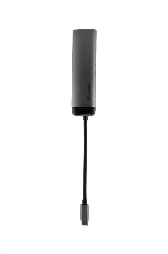 VERBATIM 49140 Multiportový HUB USB-C,  2x USB 3.0,  1x USB-C,  HDMI,  šedý dok1 