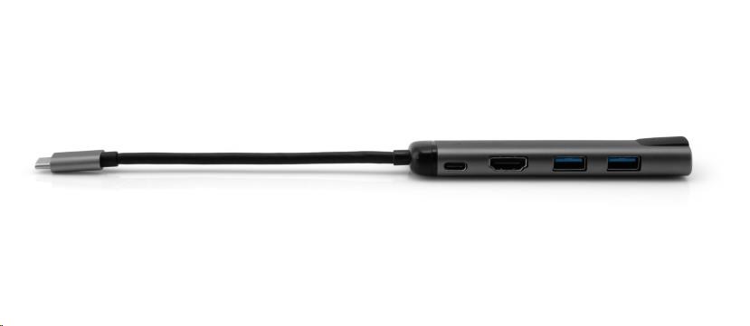 VERBATIM 49141 Multiportový USB-C HUB,  2x USB 3.0,  1x USB-C,  HDMI,  LAN,  šedý dok6 
