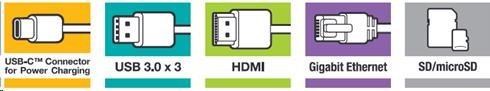 VERBATIM 49142 Multiportový HUB USB-C,  3x USB 3.0,  1x USB-C,  HDMI,  LAN,  SD,  microSD,  šedý dok6 