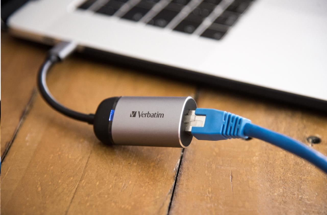 VERBATIM 49146 Adaptér USB-C™ na gigabitový Ethernet Rj45 HUB0 
