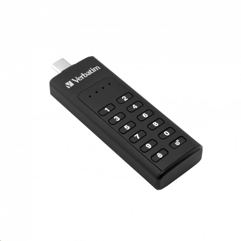 VERBATIM USB C 3.1 disk 64 GB - Zabezpečená klávesnica (R:160/ W:140 MB/ s) GDPR0 