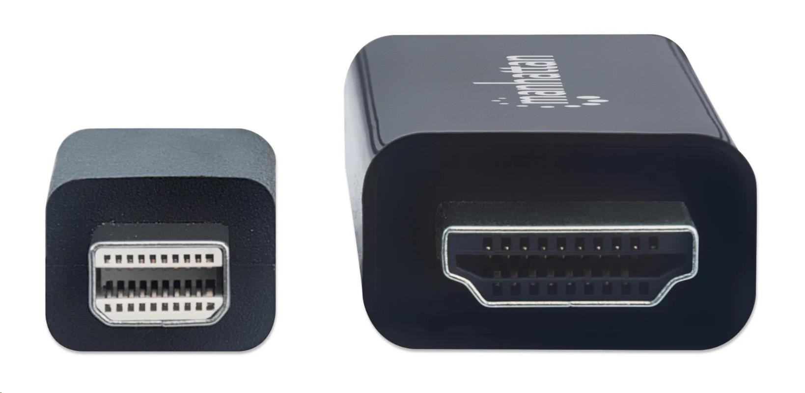 Kábel MANHATTAN Mini DisplayPort na HDMI (4K@60Hz),  1.8 m,  čierna4 
