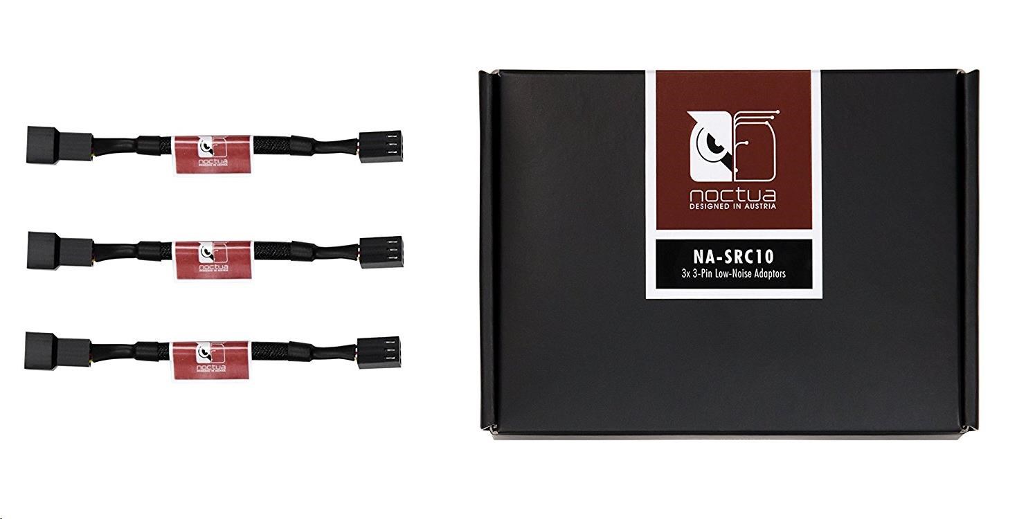 NOCTUA Adaptér NA-SRC10,  3x,  3-pin ventilátor Low Noise,  černá0 