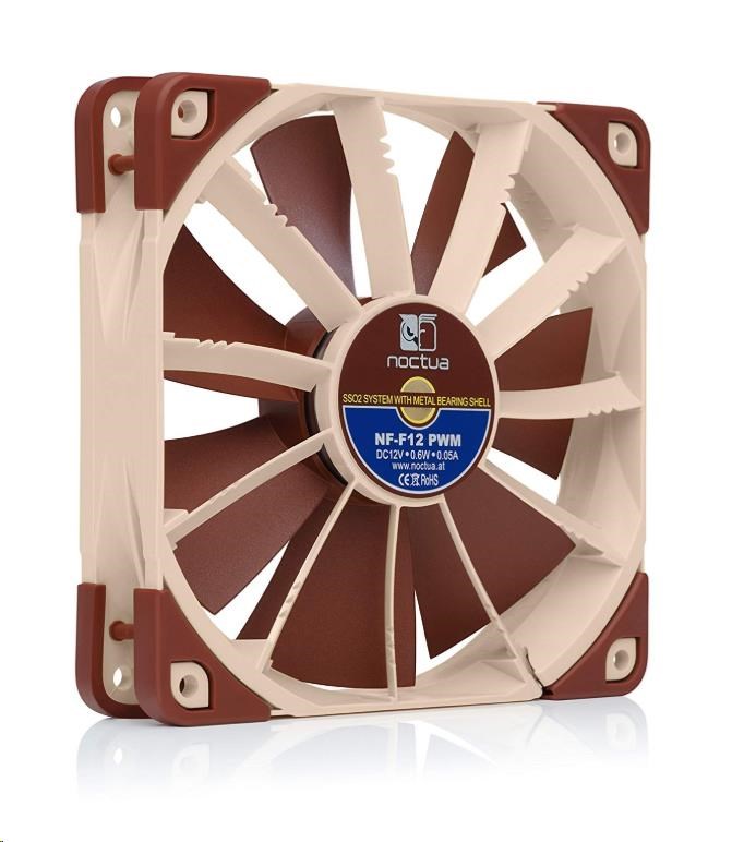 NOCTUA Ventilátor NF-F12-PWM,  120mm,  hnědá2 