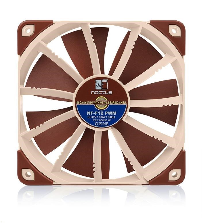 NOCTUA Ventilátor NF-F12-PWM,  120mm,  hnědá3 