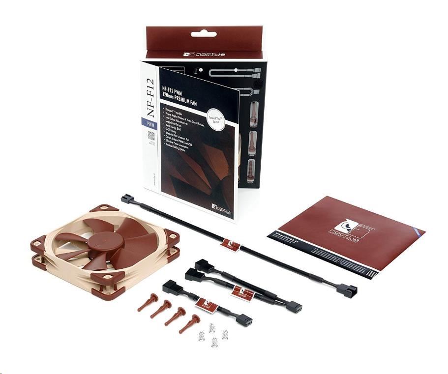 NOCTUA Ventilátor NF-F12-PWM,  120mm,  hnědá4 
