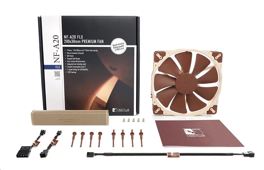 NOCTUA Ventilátor NF-A20-FLX,  200mm,  hnědá3 