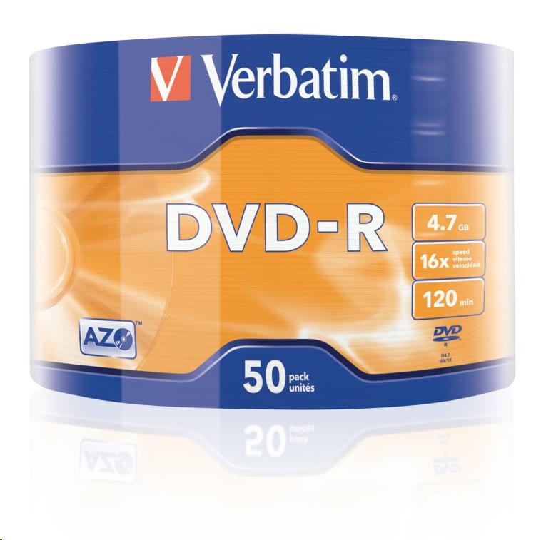 VERBATIM DVD-R (balenie 50 kusov) 16x WRAP 4.7GB MATT2 