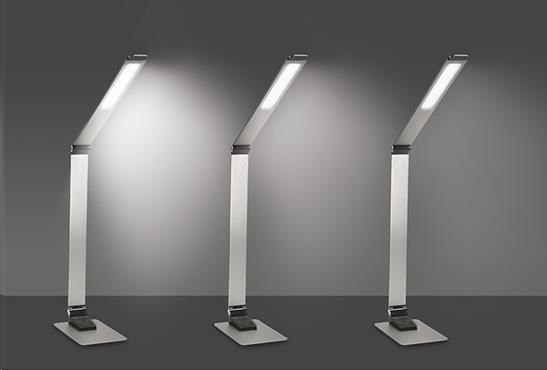 Solight LED stolní lampička stmívatelná,  11W,  změna chromatičnosti,  broušený hliník,  stříbrná3 