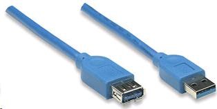 MANHATTAN USB kábel 3.0 A-A predĺženie 2m,  modré1 