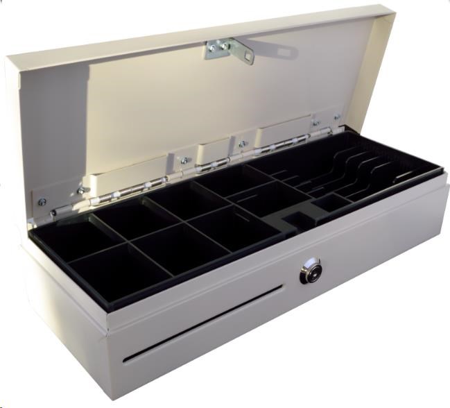 Pokladničná zásuvka Virtuos Flip-top FT-460C4 - s káblom,  s uzamykateľným krytom,  biela2 