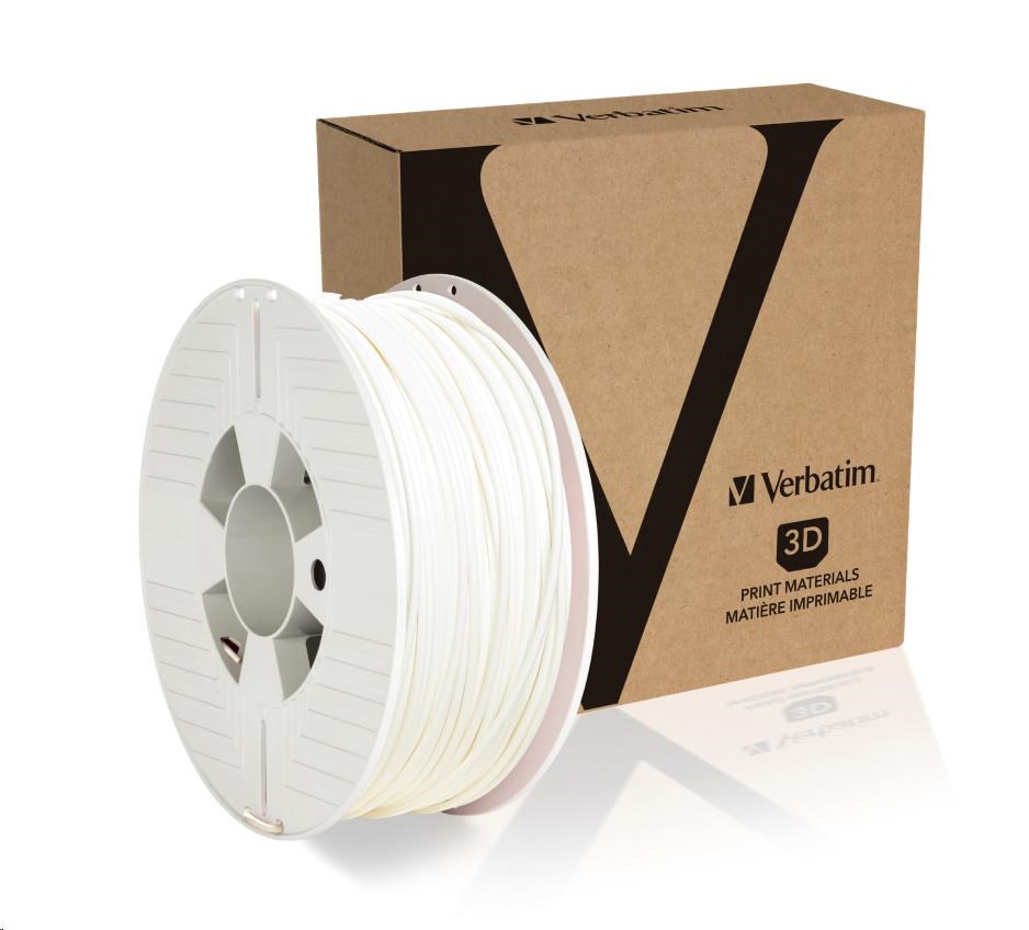 VERBATIM Filament pre 3D tlačiarne PLA 2.85mm,  126m,  1kg biela (OLD model 55277)1 