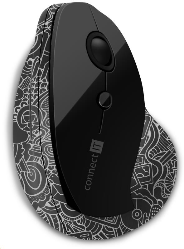 CONNECT IT FOR HEALTH ergonomická vertikálna myš DOODLE,  (+ 1x batéria AA zdarma),  bezdrôtová3 