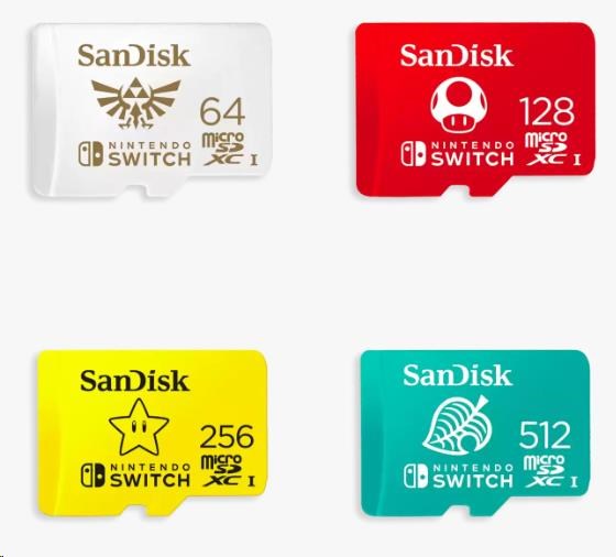 SanDisk MicroSDXC karta 256GB for Nintendo Switch (R:100/ W:90 MB/ s,  UHS-I,  V30, U3,  C10,  A1) licensed Product, Super Mario1 