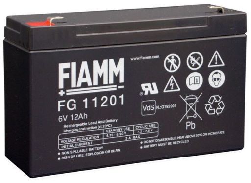 Batéria - Fiamm FG11201 (6V/ 12, 0Ah - Faston 187),  životnosť 5 rokov0 
