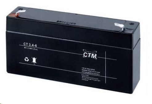 Batéria - CTM CT 6-3, 4 (6V/ 3, 4Ah - Faston 187),  životnosť 5 rokov0 