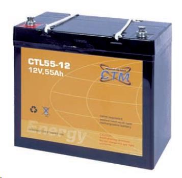 Batéria - CTM CTL 55-12 (12V/ 55Ah - M6),  životnosť 10-12 rokov0 