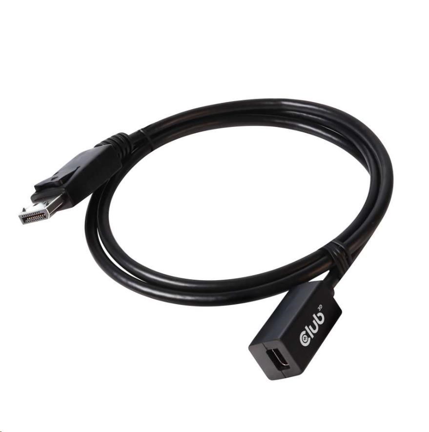Club3D Prodlužovací kabel Mini DisplayPort 1.4 na DisplayPort 8K 60Hz DSC 1.2 HBR3 HDR Bidirectional (F/ M),  1m3 