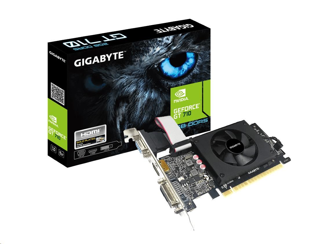 GIGABYTE VGA NVIDIA GeForce GT 710 2G,  2G GDDR5,  1xHDMI,  1xVGA,  1xDVI-D0 