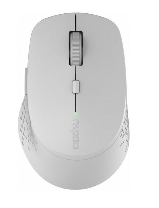 Myš RAPOO M300 Silent Wireless Optical Mouse,  Multi-mode: 2.4 GHz,  Bluetooth 3.0 & 4.0,  Sivá2 