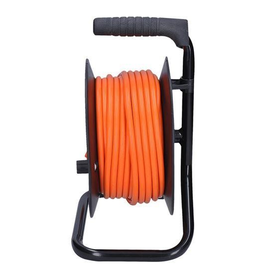 Solight prodlužovací přívod na bubnu,  4 zásuvky,  oranžový kabel,  15m1 