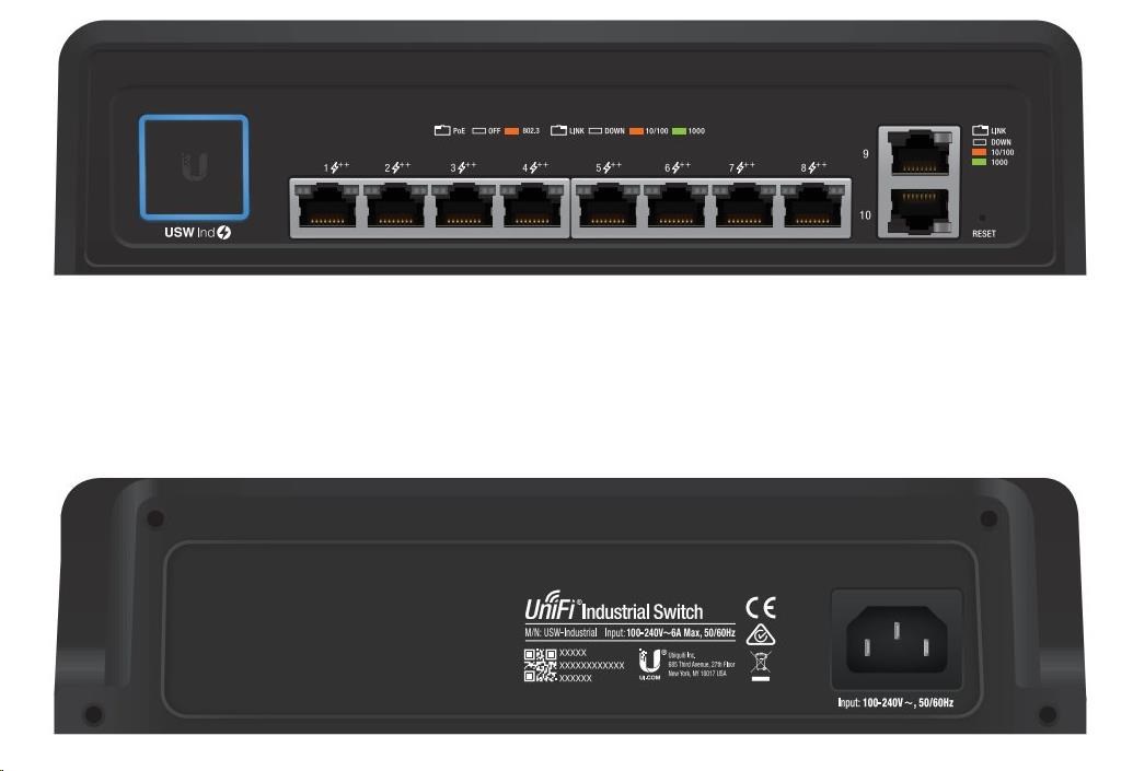 UBNT UniFi Switch USW-Industrial [10xGigabit,  8xPoE++ out 450W,  802.3at/ af/ bt,  20Gbps]1 