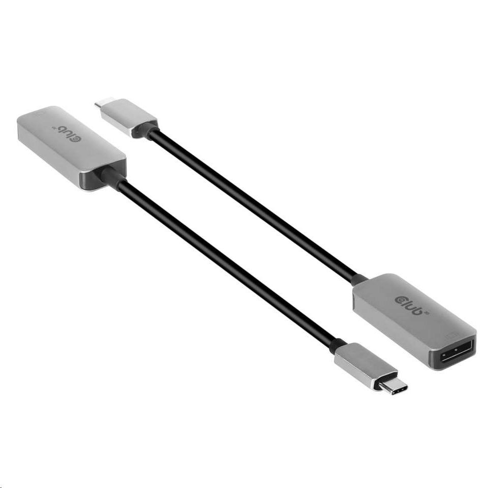 Club3D Aktívny adaptér USB-C na DisplayPort 1.4,  8K60Hz DSC1.2 HDR HBR31 