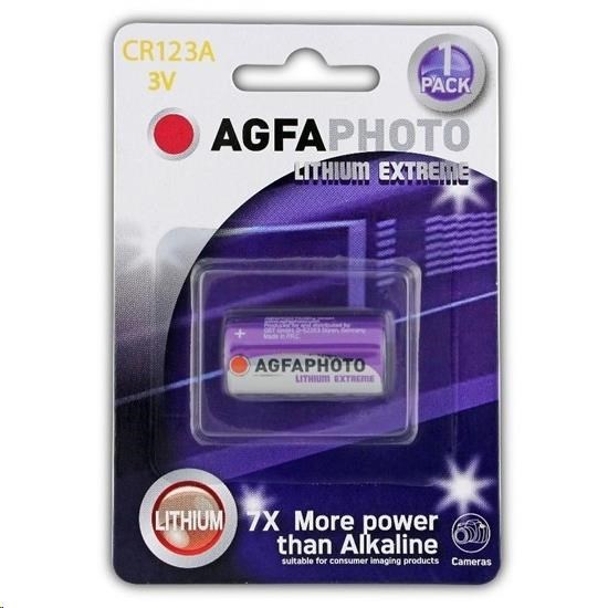 AgfaPhoto lithiová foto baterie CR123A,  blistr 1ks0 