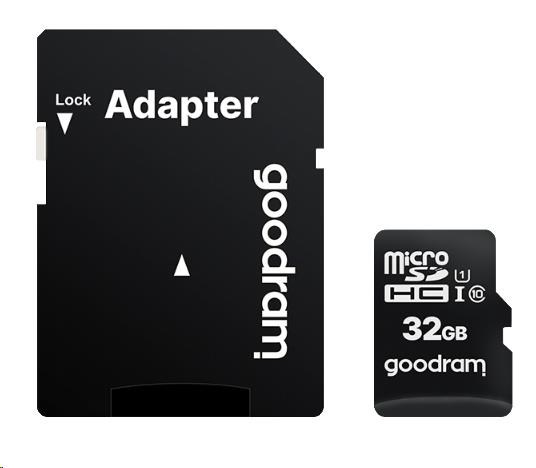Karta GOODRAM MicroSDHC 32GB M1AA,  UHS-I Class 10,  U1 + adaptér0 
