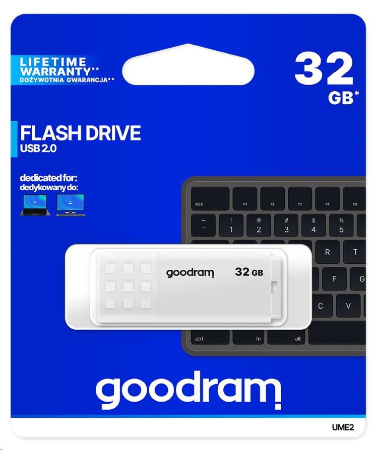 GOODRAM Flash disk 32GB UME2, USB 2.0, biela4 