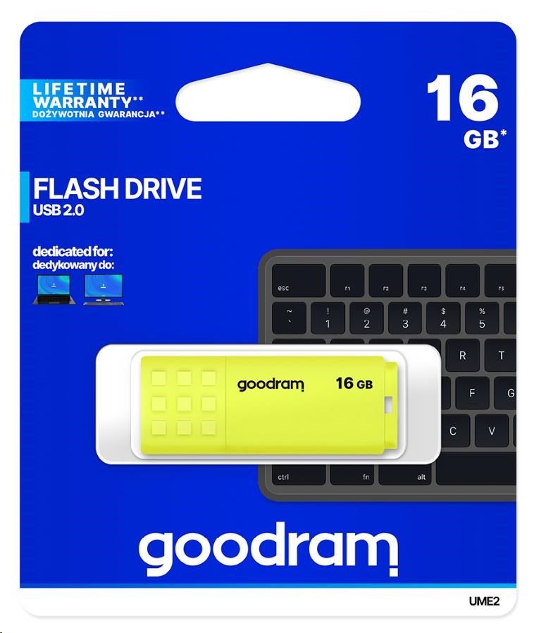 GOODRAM Flash disk 16GB UME2,  USB 2.0,  žltá4 