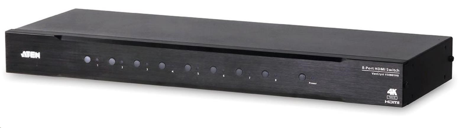 ATEN 8portový prepínač HDMI 4K true video,  DO,  RS-2320 