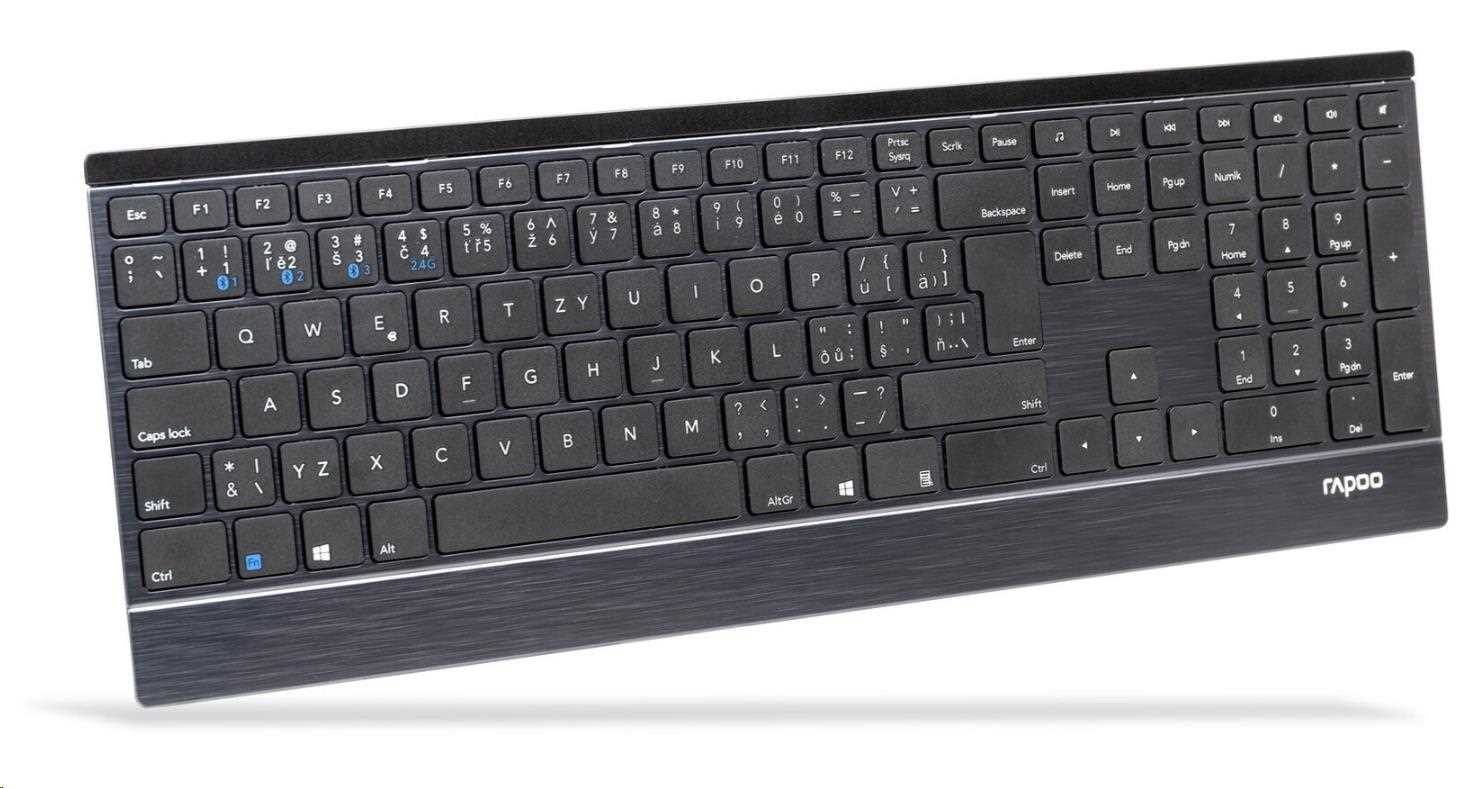 RAPOO klávesnice E9500M Multi-mode Wireless Ultra-slim Keyboard Black1 