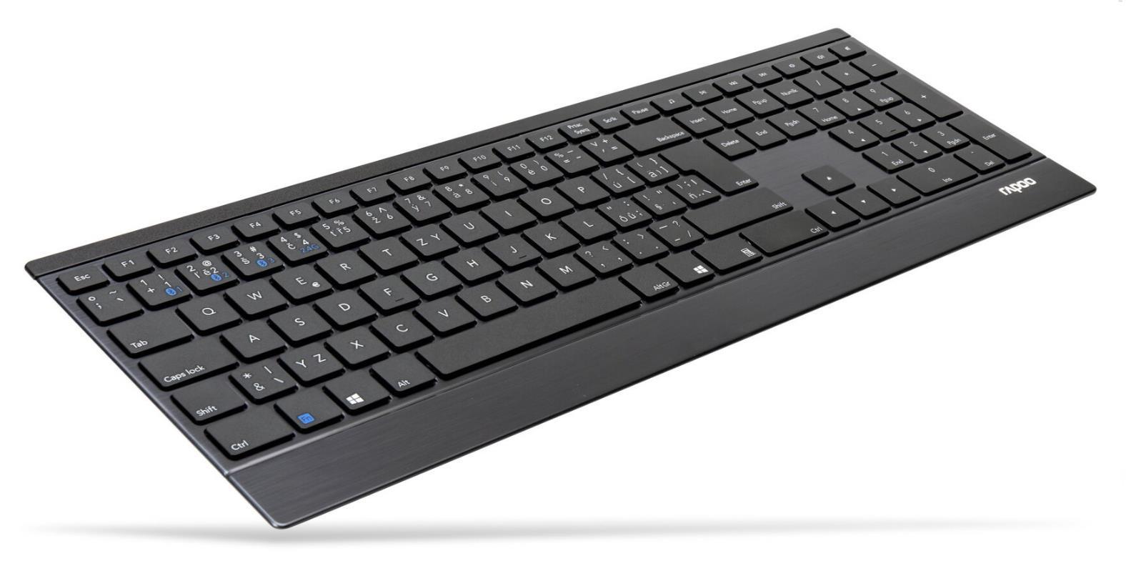 RAPOO klávesnice E9500M Multi-mode Wireless Ultra-slim Keyboard Black2 
