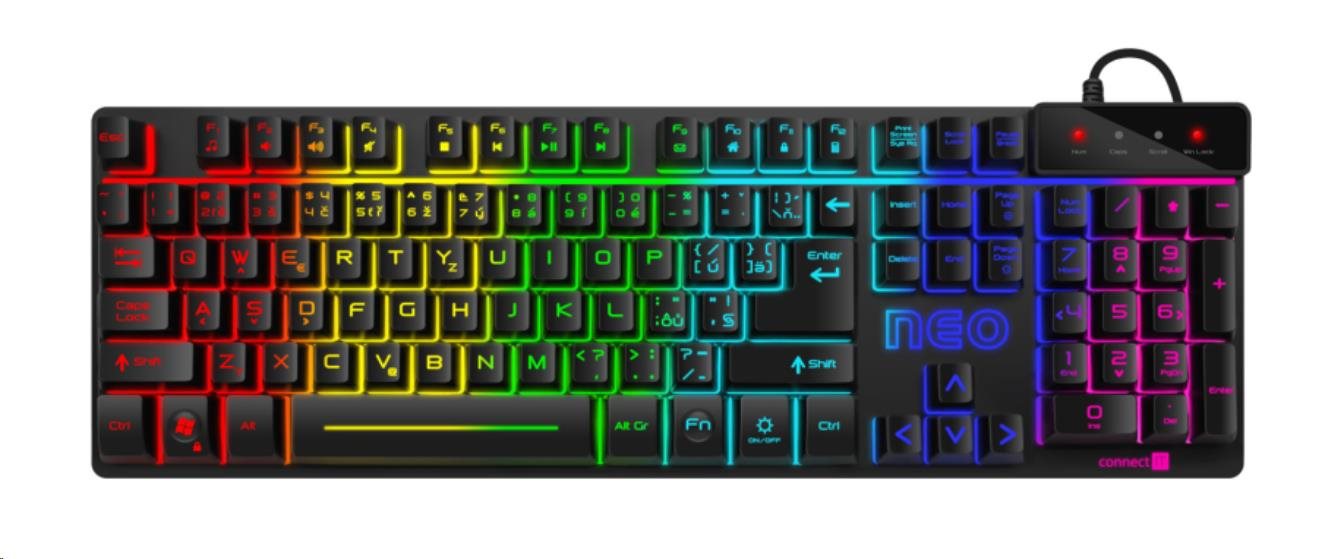 CONNECT IT klávesnice NEO, černá, gaming (CZ+SK verze)1 