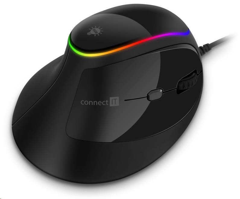CONNECT IT GAME FOR HEALTH ergonomická vertikálna myš,  drôtová,  čierna5 
