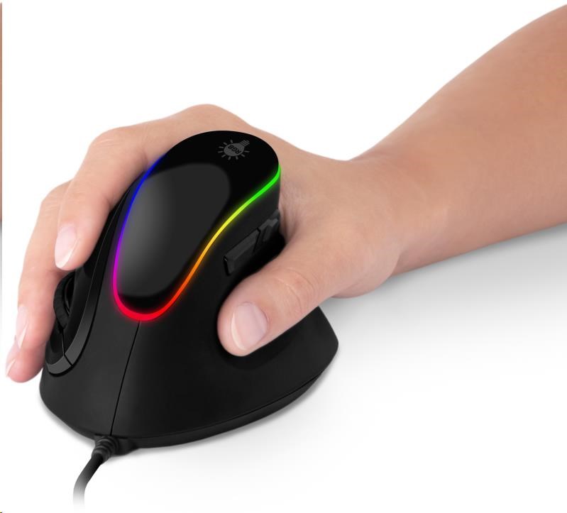 CONNECT IT GAME FOR HEALTH ergonomická vertikálna myš,  drôtová,  čierna0 